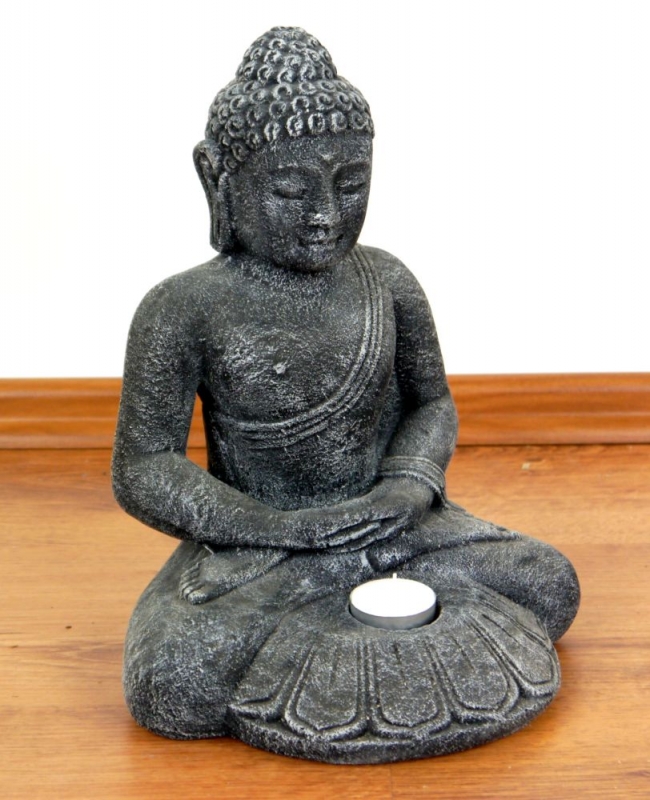Stein - Buddha Teelichthalter, aus Java (Indonesien)